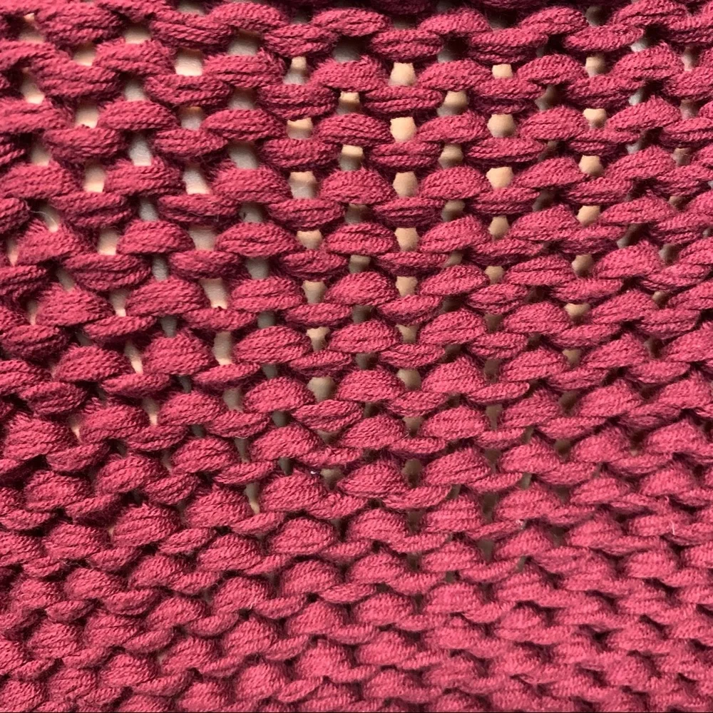 Free People Chunky Burgundy Knit Sweater